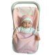 MUÑECA 30 CM EN SAQUITO ROSA DE BEBE C/12 SONIDOS
