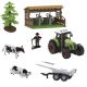 SET GRANJA 7 PZAS CON TRACTOR,CABALLOS Y FIGURA 